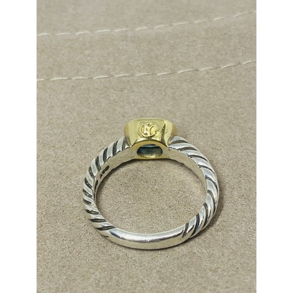 David Yurman BLUE TOPAZ Noblesse Ring, 925 Sterling Silver, 18K 750 Gold, 6.75 - Picture 2 of 12